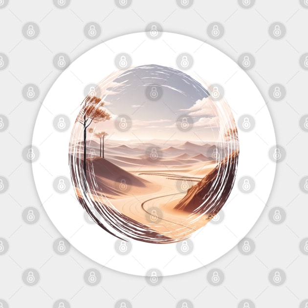 A Peace Of A Lonely Desert - AI Art Magnet by Asarteon